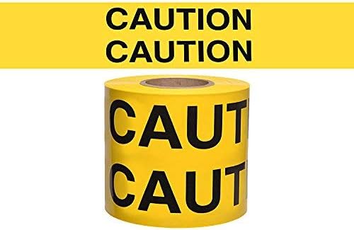 Caution Caution Safety Tape Merco M224-6in x 1000ft x 3 mil - Yellow and Black - a Full Factory case of 4 Rolls