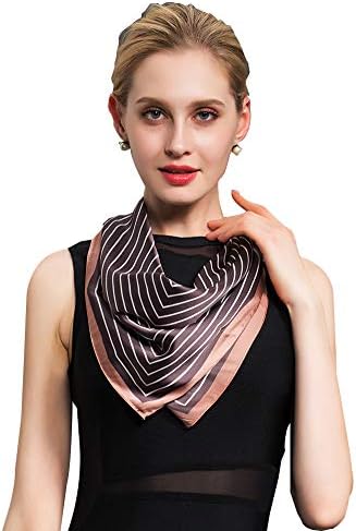 Women's Fashion Soft Large Satin Square Chiffon Polyester Scarf Set Head Neck Multiuse Solid Colors Available