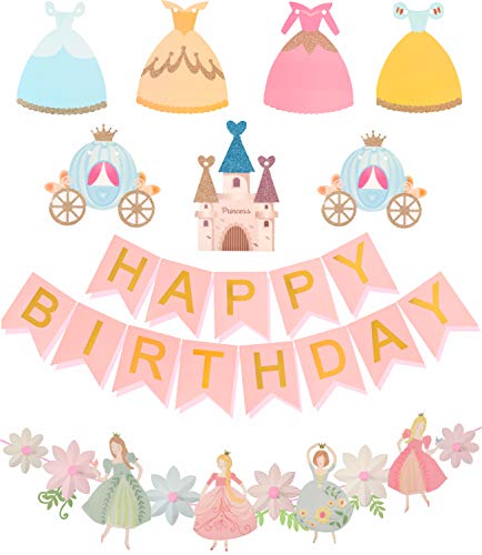 Princess Birthday Decoration | Princess Birthday Banner | Pink Happy