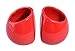 JustNile Set of 2 Ceramic Red Oval Wall Mounted Planters, 3.9 Inch Tall