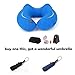 Lucear Inflatable Travel Pillow Set- Velvet Travel Neck Pillow, Sleep Mask, Earplugs - Including Carry Pouch for Convenient Storage - 3 Seconds Inflate Full(Blue)