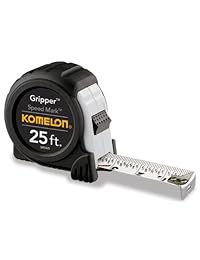 Cinta métrica pinza con hoja de acero recubierto de acrílico KOMELON de agarre SM5425, 1 pulgada x 25 pies, color blanco