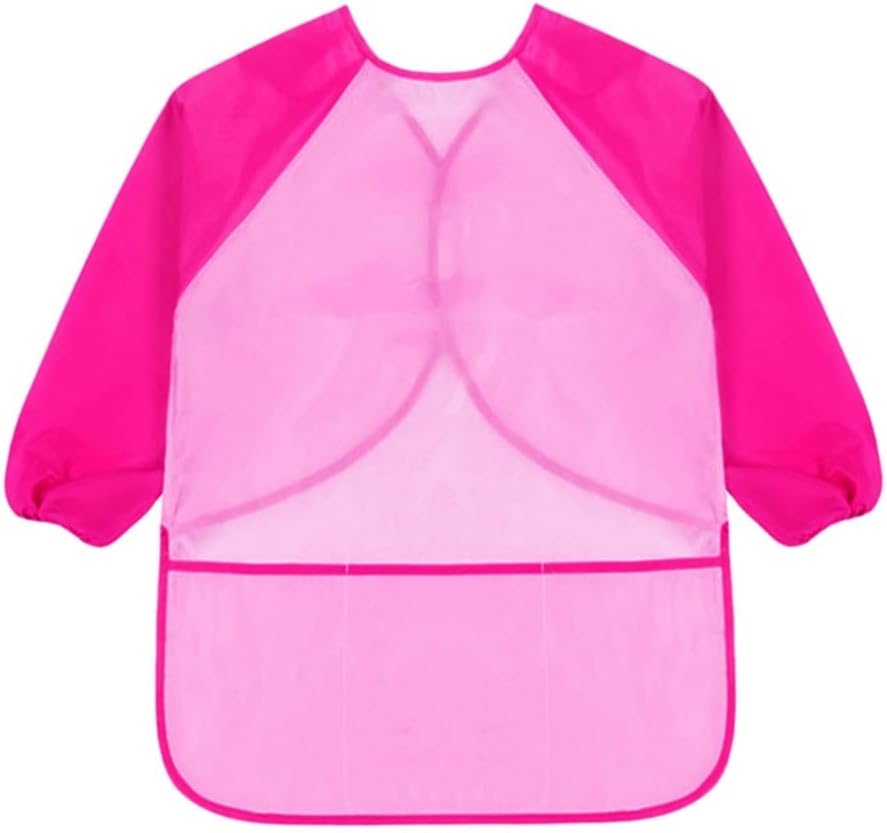 KIMMAX Kids Art Smock 3-7 Pink Waterproof Long Sleeve Apron 100-125cm