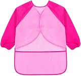 KIMMAX Kids Art Smock 3-7 Pink Waterproof Long Sleeve Apron 100-125cm