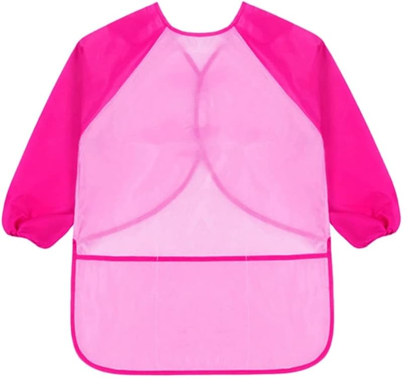 KIMMAX Kids Art Smock 3-7 Pink Waterproof Long Sleeve Apron 100-125cm