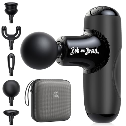 Bob And Brad Q2 Mini Massagepistole, Tiefengewebe Percussion Massagegerät Mit 5 Aufsätzen &Amp; Koffer, Elektrische Massage Gun Für Rücken &Amp; Beine, Ultra-Leise &Amp; Klein, Ideal Für Büro &Amp; Sport