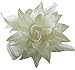 WD2U Dotted Lily Hair Clip/Brooch with Feathers Ivory 1086