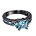 JunXin Black Gold Aquamarine Blue Diamond Antique Rings Princess Cut Wedding Size5/6/7/8/9/10/11(7)