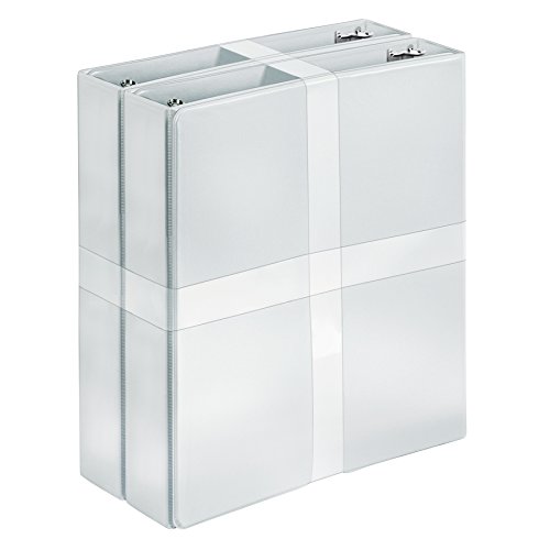 Cardinal 1.5" Round-Ring Presentation View Binders, 3-Ring Binder, Holds 350 Sheets, Nonstick Poly Material, PVC-Free, White, 4-Pack (00319-C)