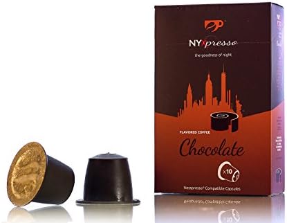 NYXpresso Chocolate Flavored Nespresso Compatible Capsules (60 Pods) – Fine, Fresh Ground Coffee Blend – Ecofriendly, Recyclable Cups – Rich, Bold Taste