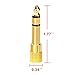 VCE 6-Pack Gold Plated 6.35mm 1/4 inch Male to 3.5mm 1/8 inch Female Stereo Jack Adapter