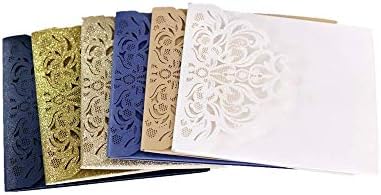 50pcs Laser Cut Invitation Cards with Envelopes Wedding Invitation Cards Kit with Printable Inner Sheet Envelopes for Bridal Baby Shower Engagement Party Burthday (5)