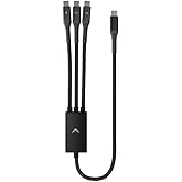 Futurizta Tech® Hydra 3‑in‑1 Triple USB‑C 100 W PD Fast‑Charge Multi Cable with Smart Triboost® – Charge Laptop, Phone & Tablet Simultaneously