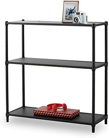 Bookshelves in Black Metro 3-Tier Bookcase / Bookshelves - 14" D x 35.75" W x 38.75" H (100 lb. Weight Capacity Per Shelf)