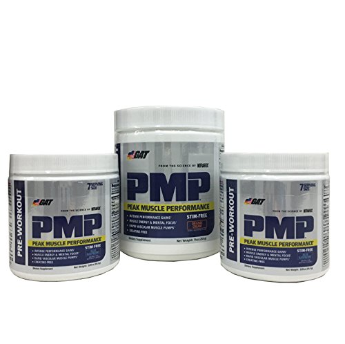 GAT PMP (Peak Muscle Performance) Pre Workout Powder, Stimulant Free Orange Cream 30 Servings with 2 bottles of Stim Free Blue Raspberry 7 servings Combo GAT PMP (Peak Muscle Performance) Pre Workout Powder, Stimulant Free Orange Cream 30 Servings with 2 bottles of Stim Free Blue Raspberry 7 servings Combo