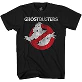 Ghostbusters Official Classic No-Ghost Logo T-Shirt Vintage Distressed Movie Graphic Tee