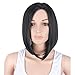 Inkach Short Bob Wigs for Black Womens Mid-Long Straight Hair Wigs Synthetic Full Wig (Human Hair Wig)