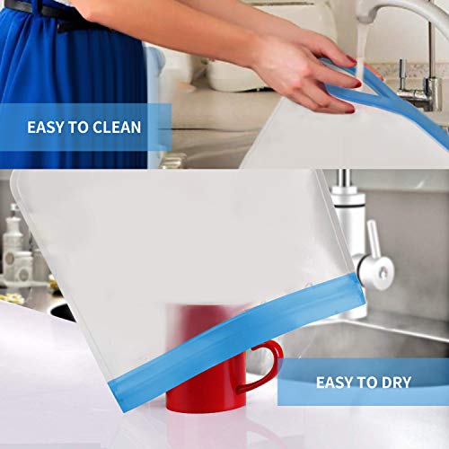 Reusable Gallon Bags - 5 Packs 1 Gallon Freezer Bags Bread Box Large Capacity Ziplock Bags, Leakproof BPA Free Extra Large Storage Bags for Marinate Sandwich, Snack.