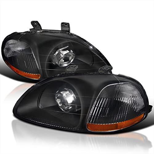 SpecD Tuning Retrofit Style Projector Headlights Black Head Lamps