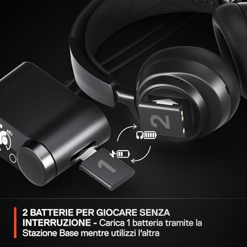 Arctis Nova Pro X - Cuffie da gaming wireless multi-sistema per Xbox - Driver magnetici al neodimio - Cancellazione attiva del rumore- Infinity Power System- Xbox, PC, PS5, Switch, Mobile
