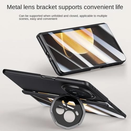 Kequsprk Case Compatible with Honor Magic V3, Lightweight, Ultra-Thin Case with Built-in Screen Protector, Lens and Hinge Protection, Shockproof Magnetic Closure Kickstand Protective Cover, Black