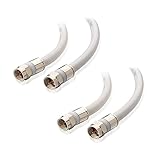 Cable Matters 2-Pack CL2 in-Wall Rated (cm) Quad Shielded Coaxial Cable (RG6 Cable, Coax Cable) in White 25 Feet