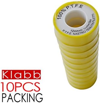 Klabb PTFE Industrial Sealant Tape, 3.5mil Thick, 590" Length, 1/2" Width, White color