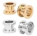 BodyJ4You 2G Plugs Surgical Steel Screw Fit Flesh 6mm Tunnel 2G -
