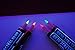 Blacklight Reactive Electric Neon Permanent Fabric Markers 5 Pack with DirectGlow UV Keychain Light