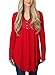 LOSRLY Women V Neck Long Sleeve Swing Tunics Casual Tops-Red XL 16 18