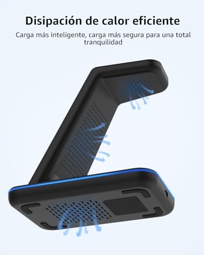 JoyGeek - Charging Station for Samsung S25, S24, S23, S22, S21, ZFlip/Fold, Wireless Charger for Galaxy Watch Ultra/8/7/6/5, Wireless Charger for Galaxy Buds-Black