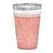DRINKET Silver Plastic Cups 14 oz Clear Plastic Cups / Tumblers Fancy Plastic Wedding Cups With Silver Rim 50 Ct Disposable For Party Holiday and Occasions SUPER VALUE PACK
