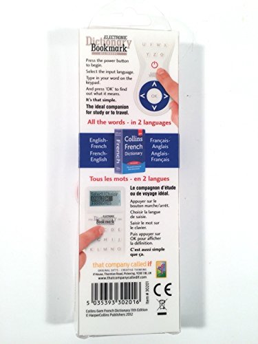 Electronic Dictionary Bookmark French English Travel Study Companion Collins