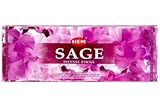 Sage - Box of Six 20 Stick Hex Tubes - HEM Incense Hand Rolled In India