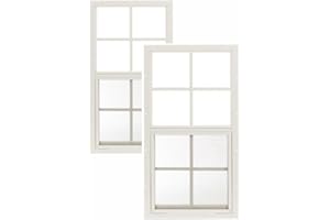Apple Outdoor Supply W1427W-BX2 14" W x 27" H Flush Mount Sliding Shed Window, White, Tempered Glass, 2 PK