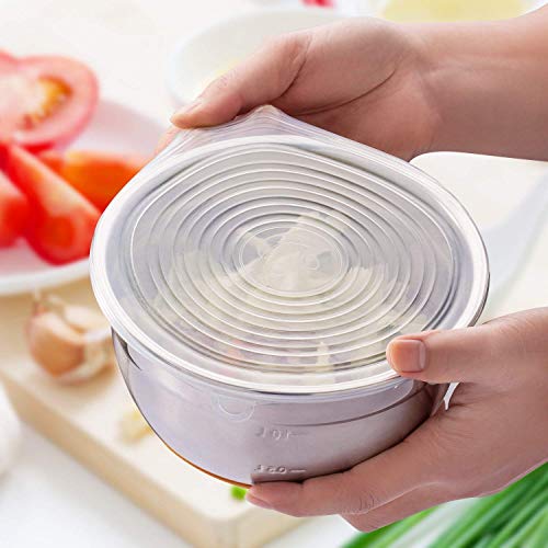 Set of 6 reusable elastic Silicone Stretch lids for pyrex glass plastic