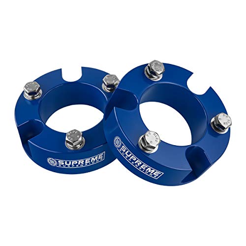 Supreme Suspensions - Toyota Tacoma Leveling Kit 2.5" Front Lift Aircraft Billet Strut Spacers (Blue)