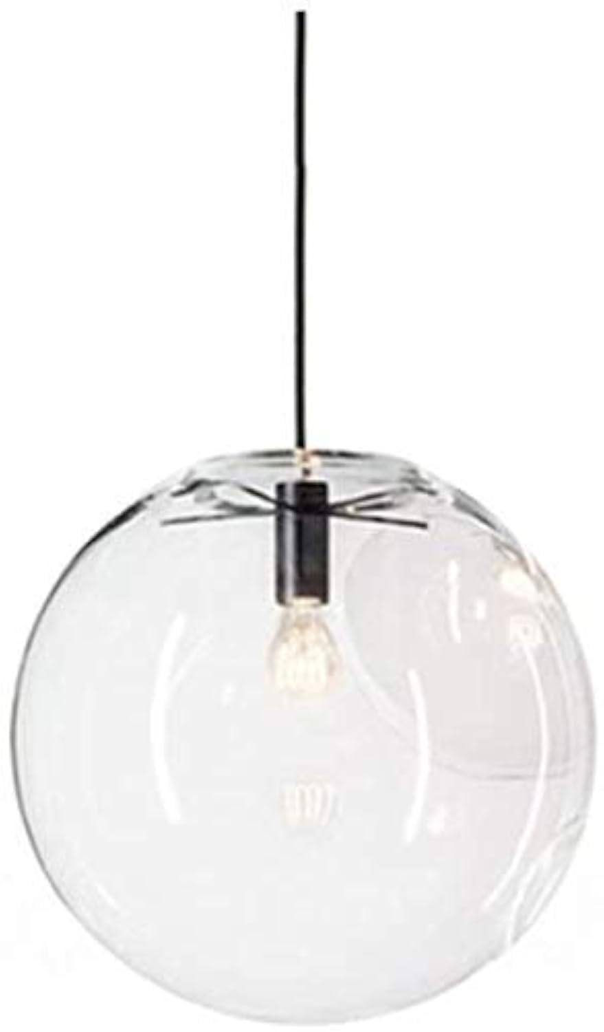 Photo 1 of (assembly included) H XD GLOBAL E27 Industrial Clear Glass Globe Shade Pendant Lighting Modern Kitchen LOFT Hanging Light Lamp (15cm)