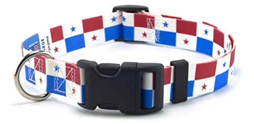 Panama Panamanian Flag Dog Collar by PatriaPet for Large Dogs
