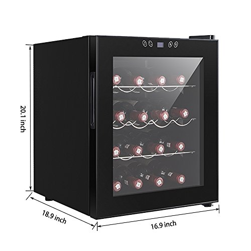 SMETA Thermoelectric Wine Cooler Refrigerator Cabinet Counter Top Mini Beer Cellar,16 Bottles,Black,1.7 Cu Ft - Thumbnail 5