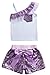 Cilucu Baby Girls Shorts Toddler Sequin Shorts Sparkles on Both Sides Purple 12 Months
