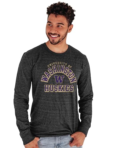 Blue 84 Men's Washington Huskies Long Sleeve T Shirt Tri-Blend, Washington Husk…