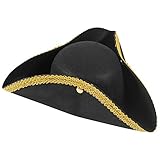 Colonial Style Tricorn Hat - Revolutionary War Deluxe Hats (3 Pack)