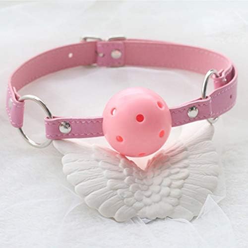 amzcoin Open Breathable Soft Silicone Mouth Ball Toy for Role Play Game (Pink)