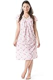 Casual Nights Women's Floral V-Neck Short Sleeve Nightgown