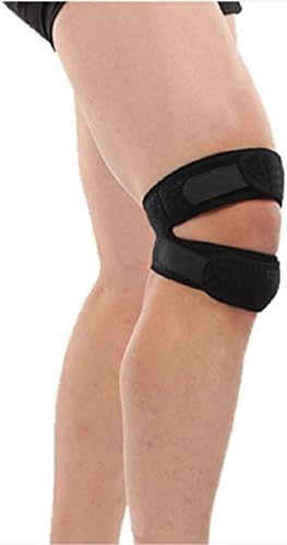 Adjustable Knee Brace with Compression Pad - Double Enhanced Patella Stabilizer Brace to Prevent Injury and Quicker Pain Recovery - Premium Knee Support for Sports Activity