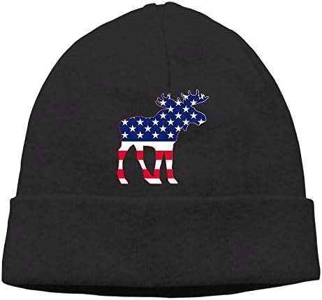 Dempery Hiking Moose Funny Unisex Fashion Beanie Knit Hat Cap Colorkey