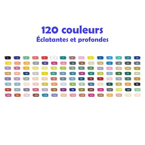 MOOD MAKER - 120 acrylic felt tip pens with brush tips, acrylic markers for drawing and colouring mystery, calligraphy, on paper and canvas, wood, stone, textile, metal, glass and ceramic DIY