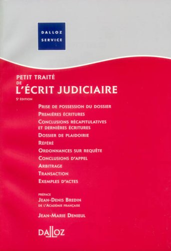 Petit traité de l'écrit judiciaire