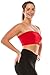 Kurve Seamless Bandeau Tube top - UV Protective Fabric, Rated UPF 50+ (Non-Padded) Made in USA, Red, X-Small/Medium